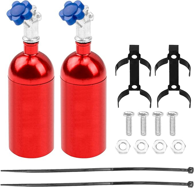 2Pack Vgoohobby Simulation Nitrogen Bottle Decoration Part Accessory Compatible with Traxxas TRX4 Axial SCX10 RC4WD Tamiya CC01 D90 90046 1/10 RC Crawler (Red)