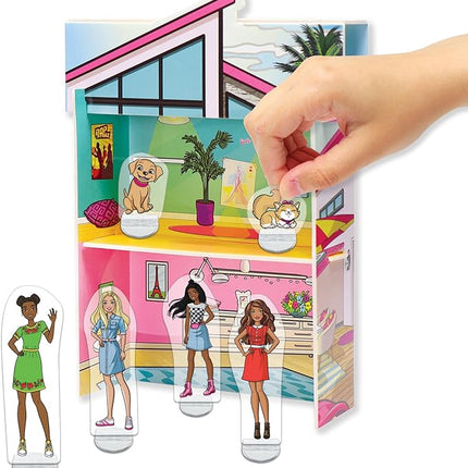 Barbie Dreamhouse Shrinky Dinks Kit – Shrink Art Activity Set with Pre-Cut Sheets, Colored Pencils and Keychains – Creative Craft Toy for Girls Ages 5+