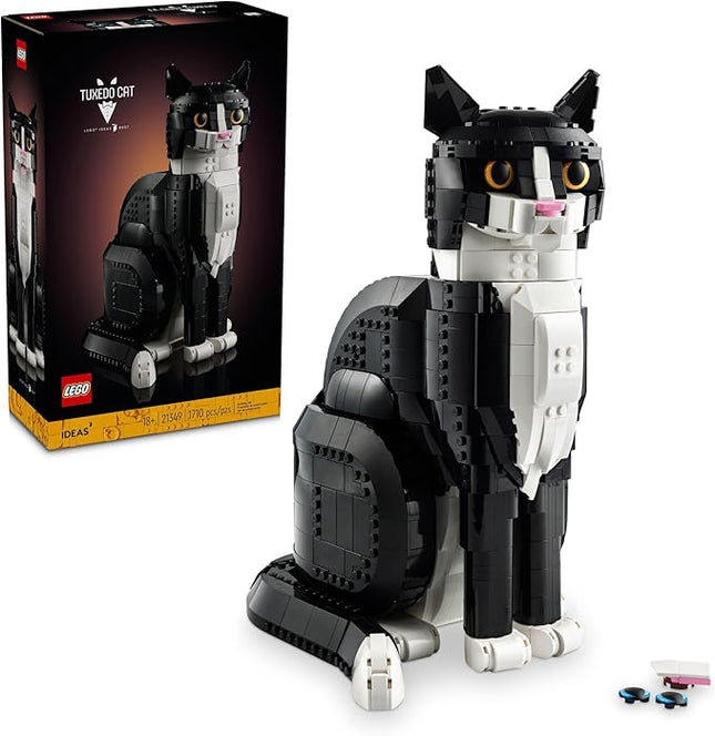 LEGO Ideas Tuxedo Cat - Building Sets for Adults, Ages 18+ - DIY Crafts Kit for Home Decor, Living Room or Bedroom - Gift for Christmas - 21349