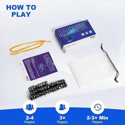 Magnetic Chess Set with 40 Travel-Stones, 3 String & Portable Storage Bag, Strategy Board Game for Family Game Night, Indoor Outdoor Use for Kids Adults (Age 9+)