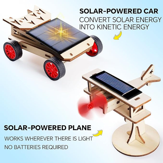 STEM Kits for Kids Age 8-10-12-14, Science Kits for Kids Age 8-12, STEM Toys Gifts for Boys Age 8 9 10 12 13 14, Car Building Science Experiment Projects 9-12, Solar Power & Engineering Kit