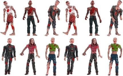 Zerodeko 12 PCS Toy Zombie Action Figures with Movable and Detachable Joints, Mini Zombie Figurines for Presents, Decoration, and Party Favors