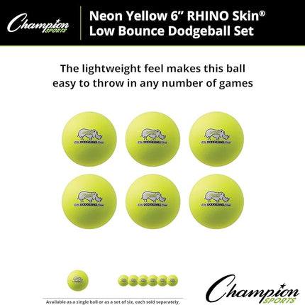 Champion Sports® Rhino Skin® Low Bounce Dodgeball Sets & Singles for Playground, PE, Backyard & League Games – Team Sports Equipment for Youth & Adults