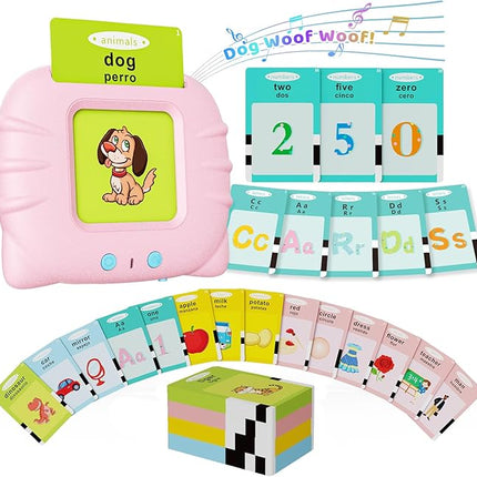 Toddler Toys Bilingual English and Spanish Talking Flash Cards for 1 2 3 4 5 6 Year Old Boys and Girls, Autism Sensory Toys for Autistic Children, Learning Educational Speech 250 Sight Words