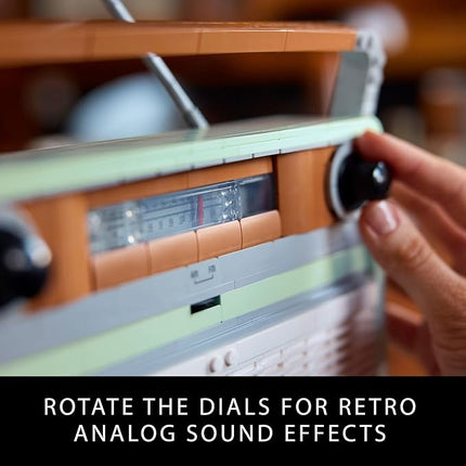 LEGO Icons Retro Radio Building Set for Adults - Home Decor for Bedroom or Desk for Vintage Aesthetic with Sound Effects & Smart Phone Integration - Birthday Gifts for Men & Women - 10334