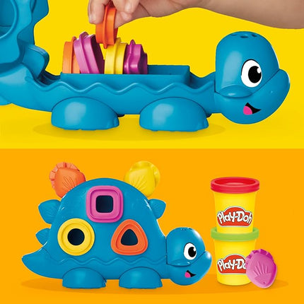 Play-Doh Shapes & Colors Dino Starter Set, Tactile Sensory Play Dinosaur Toys for Kids, 11 Accessories, Back to School Gifts, Ages 2+