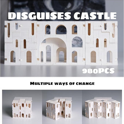 White Disguises Castle Building Block，Architecture Building Blocks（980PCS Gifts for Adults and Kids