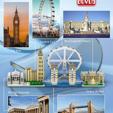 dOvOb Architecture London Skyline Collection Micro Mini Blocks Set Model Kit and Gift for Kids and Adults (3076 Pieces)