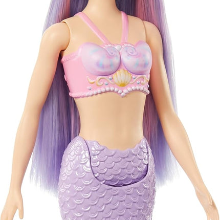 Barbie Mermaid Doll with Pink & Lilac Fantasy Hair & Headband Accessory, Toy with Shell-Inspired Bodice & Lavender Tail