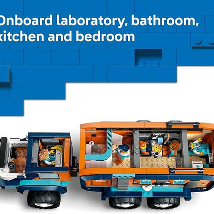 LEGO City Arctic Explorer Science Lab Truck Building Toy - STEM Pretend Play Set for Boys & Girls, Ages 8+ - Buildable Toy Truck for Kids W/5 Minifigures - Gift Idea for Birthdays - 60471