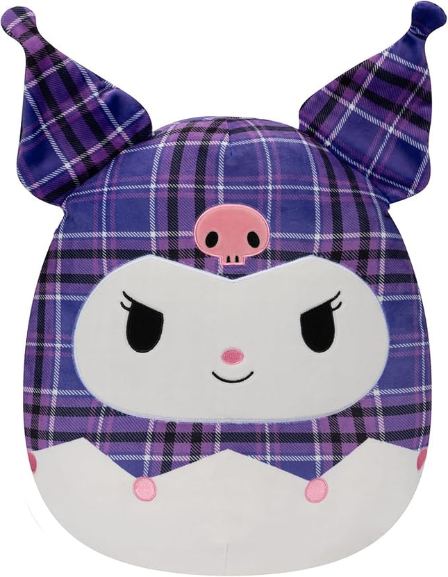 Squishmallows Original Sanrio 14-Inch Purple Plaid Kuromi Plush - Large Ultrasoft Official Jazwares Plush