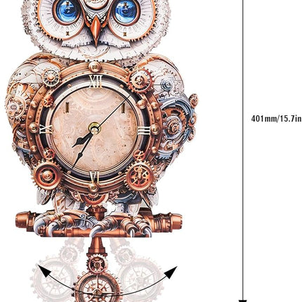 3D Wooden Puzzles for Adults Mechanical Owl Clock - Model Building Kit for Men Women Clock Puzzle Creative Craft Gift Home Deco for DIY Enthusiasts, Brain Teaser Building Set for Adults (Owl)