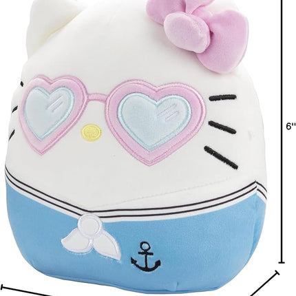 Squishmallows Original 8-Inch Hello Kitty Sailor - Official Jazwares Sanrio Plush - Collectible Soft Squishy Summer Stuffed Animal Toy - Add to Your Squad - Gift for Kids, Girls & Boys