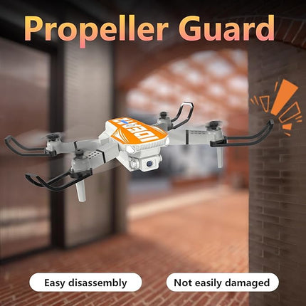 LE-IDEA Mini Drone with Camera 1080P, IDEA12 FPV Foldable Drone for Adults, 270° Obstacle Avoidance, One-Key Take Off/Landing, Headless Mode, 3 Speed Adjustment, RC Quadcopter for Beginners (Orange)