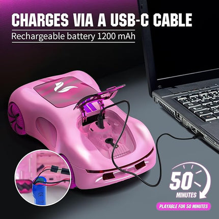 Gesture Sensing Remote Control Car, Drift RC Stunt Car with Light Spray & Sound, 2.4GHz Hobby RC Cars Toy for Kids, 360° Rotate, Birthday Gifts for Boys Girls 6-12（Pink）