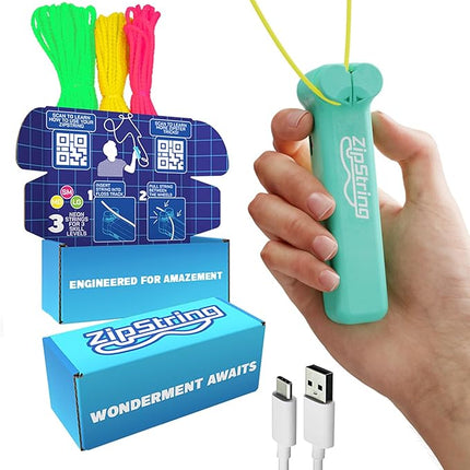 ZipString Original - As Seen on Shark Tank - Classic Rope Launcher Toy, Perfect for Kids & Adults - Fly a String Loop in The Air for Endless Tricks & Fun, Wonderment Awaits, Aesthetic Aqua