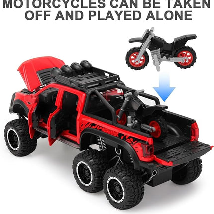 Toy Truck Pickup Model Car for Boys Age 3-8 Diecast Truck by F150 with Sound and Light for Kids, Pull Back Car Gift Toys for 4-7 Years Old