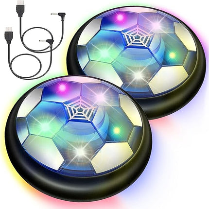 VNVDFLM Hover Soccer Ball Toys for Boys Girls,Rechargeable Floating Soccer Ball with Led Lights and Foam Cushion,Indoor Air Football Game Perfect Birthday for Kids Age 3-9 (Black 2)