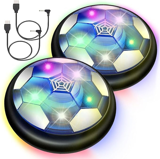 VNVDFLM Hover Soccer Ball Toys for Boys Girls,Rechargeable Floating Soccer Ball with Led Lights and Foam Cushion,Indoor Air Football Game Perfect Birthday for Kids Age 3-9 (Black 2)