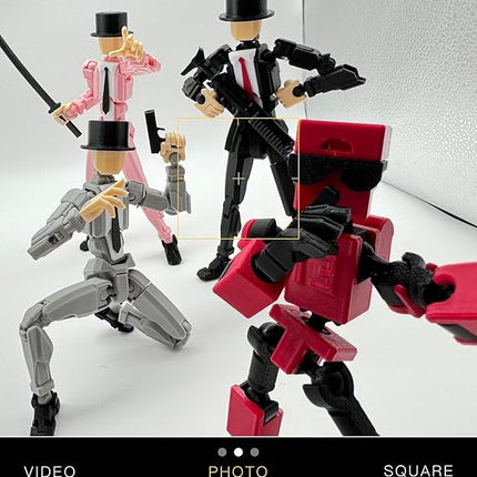 (Assembly Completed) 3D Printed 6.65-inch Action Figure Mini-13, Full Body Mechanical Movable Toy, Multiple Accessories, Desk Decoration, Creative Gifts (Red)