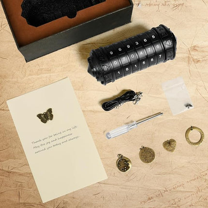 Da Vinci Code Numeric Cryptex Money Puzzle Box for Cash Gift, Jewelry Box with Hidden Compartment, Unique Puzzle Gift for Adults Brain Teaser Valentine’s Day Wedding & Anniversary Present