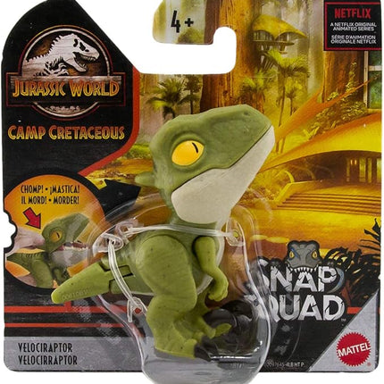 Jurassic World Toys Camp Cretaceous Snap Squad Green Velociraptor Figure