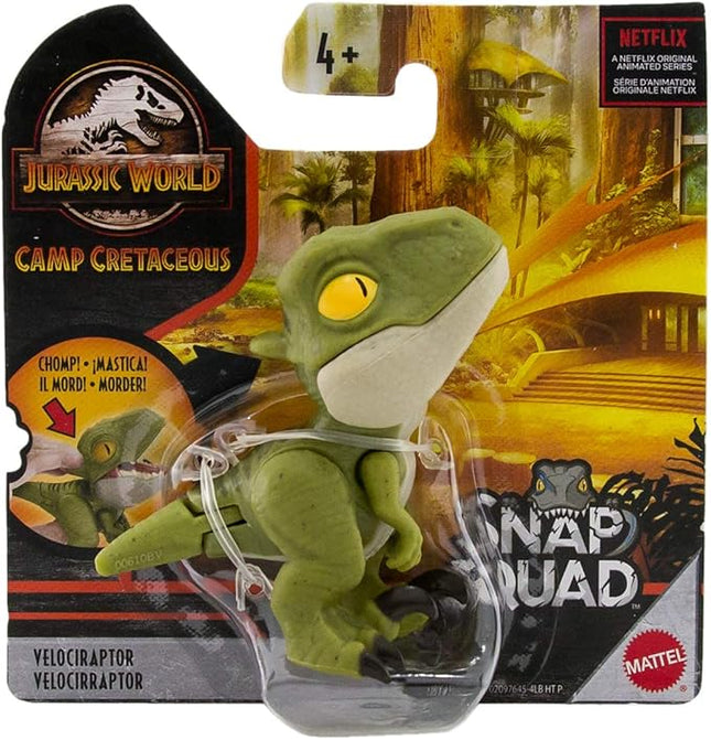 Jurassic World Toys Camp Cretaceous Snap Squad Green Velociraptor Figure