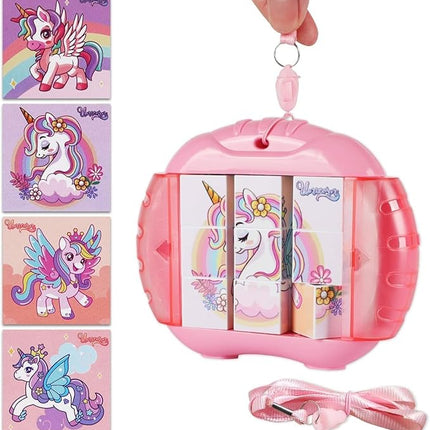 3D Rotating Puzzles for Kids 3 4 5 6 7 8 Year Old, 4 Puzzles in 1, Toddler Toy for Travel, Car, Airplane, Road Trip Activities, Fine Motor Skills, Fidget, Boys & Girls Gifts