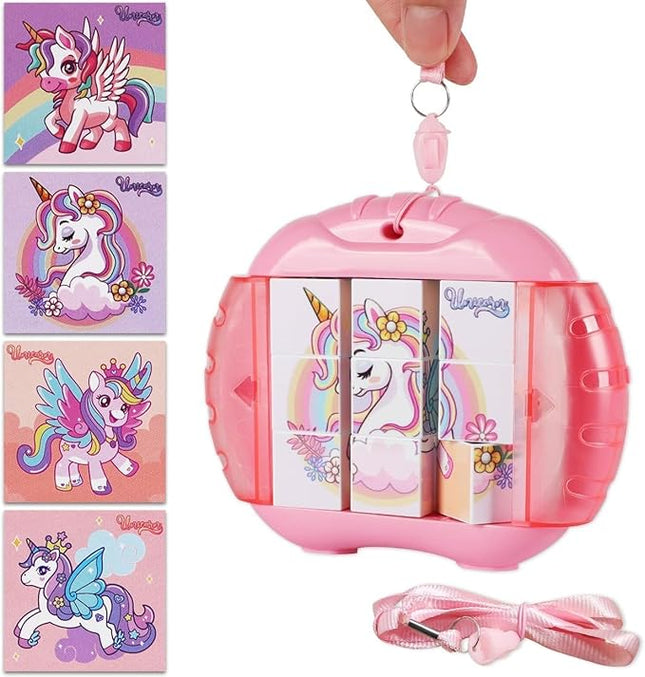 3D Rotating Puzzles for Kids 3 4 5 6 7 8 Year Old, 4 Puzzles in 1, Toddler Toy for Travel, Car, Airplane, Road Trip Activities, Fine Motor Skills, Fidget, Boys & Girls Gifts