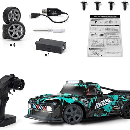 RC Drift Car, 1:16 Scale Remote Control Vehicle for Drift and Race, 2.4GHz 4WD High Speed 20+KM/H Racing Car with LED Lights, Hobby RC Cars Toy Gifts for Teen Adults