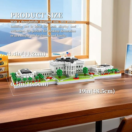 White House Micro Mini Building Blocks Sets Washington DC Architecture Building Kits Famous Landmark Model Toys Gift for Adults Kids Teens 3000 PCS