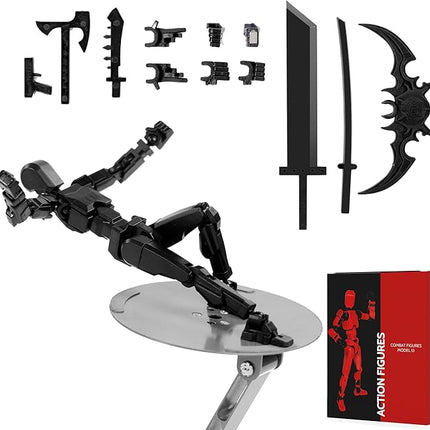Magnetic Action Figure Set,(Assembly Completed) Model 13 Action Figure Multi-Jointed Movable,Gift Box Packaging, a Great for Loved Ones and Friends. (Magnetic Black)