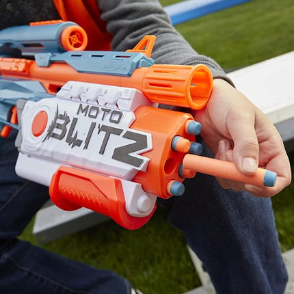 Nerf Elite 2.0 Motoblitz Blaster with Scope, Motorized 10-Dart Blasting, Airblitz 6 Darts, Outdoor Toys for 8 Year Old Boys & Girls