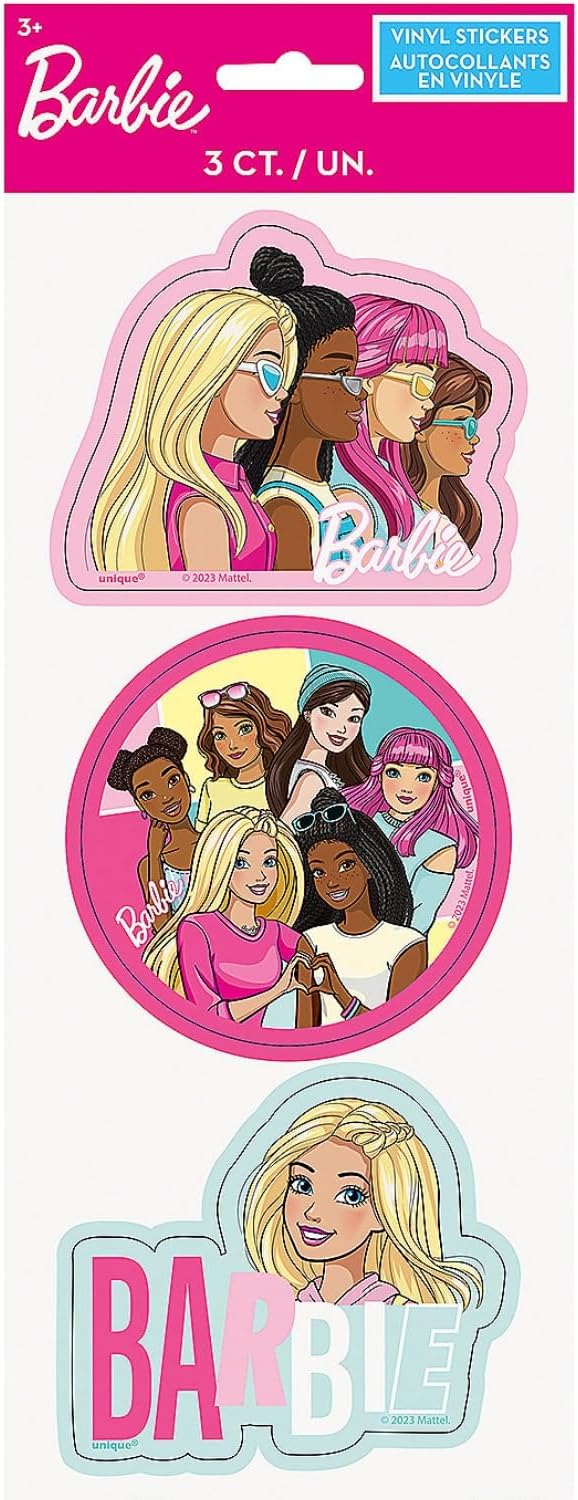 Unique Barbie Big Pink Paper Sticker Sheets (1 Pc) | Assorted Designs | Ideal for Party Decoration & Fun Activities