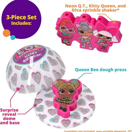 DecoSet® L.O.L. Surprise! Cake Decoration, 4 Piece Cake Topper Set With Cookie Cutter & Sprinkle Shaker! L.O.L. Surprise! Let's Be Friends, For Birthday Party & Celebrations