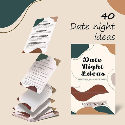 40 Scratch Off Date Night Ideas Cards, Romantic & Adventurous Engagement Couples Games Gifts, Anniversary Newlywed Wedding & Valentines Day Gifts for Him, Her, Boyfriend, Girlfriend, Husband or Wife