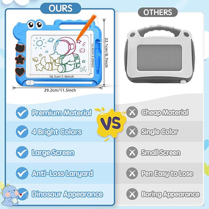 AiTuiTui Magnetic Drawing Board Toddler Toys with Legs for Girls Boys, Color Sketch Writing Scribble Doodle Pad Travel Games, Educational Learning Kids Toys for Toddlers Birthday (Blue)