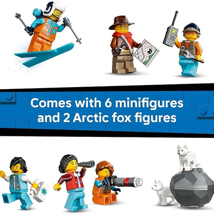 LEGO City Explorers' Arctic Polar Express Train Set - Building & Learning Toys for Kids - Remote Controlled Train for Boys & Girls, Ages 7+ - with 6 Explorer Minifigures - Birthday Gift Idea - 60470