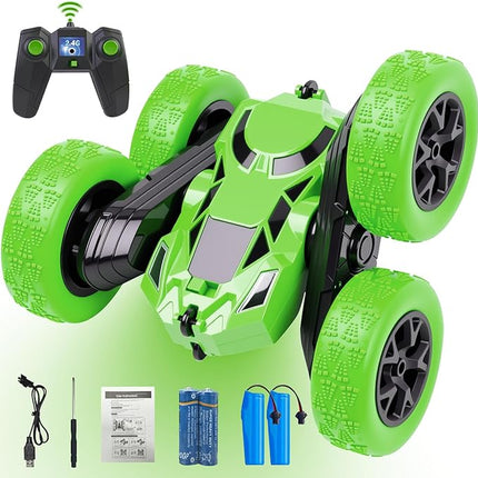 Remote Control Car, RC Cars Toys for Kids Ages 6-12, 2.4GHz RC Stunt Truck with 360° Double-Sided Flips, 4WD Off-Road Racing, Christmas Birthday Gifts for 3 4 5 6 7 5-7 6-8 8-10 Year Old Boys Girls