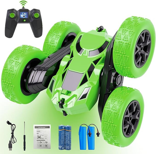 Remote Control Car, RC Cars Toys for Kids Ages 6-12, 2.4GHz RC Stunt Truck with 360° Double-Sided Flips, 4WD Off-Road Racing, Christmas Birthday Gifts for 3 4 5 6 7 5-7 6-8 8-10 Year Old Boys Girls