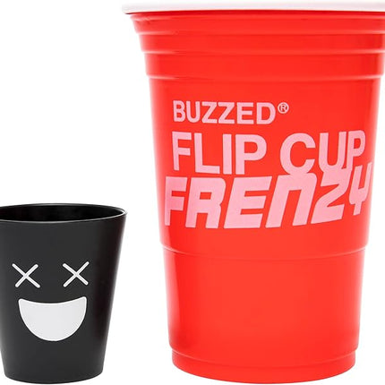 Buzzed Flip Cup Frenzy Adult Drinking Game, Party Games for Adults, Includes 1 Game Mat, 8 Flip Cups, 1 Drink Cup, and Instructions