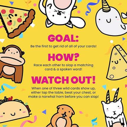 Taco Cat Goat Cheese Pizza Card Game – Wildly Entertaining & Easy To Learn - Great for Adults, Teens, Kids and Families - Card Games and Board Games for Family Game Night - 10 Min, Age 7+, 2-8 Players