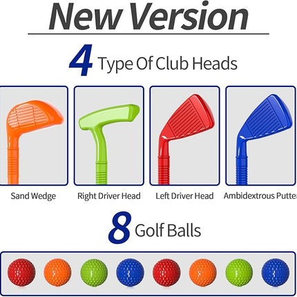 Bennol Upgraded Kids Toddler Golf Set, Indoor Outdoor Outside Toys Gifts for 3 4 5 Years Old Boys, 3 4 5 6 7 Years Old Boys Toys Birthday Gifts Ideas, Outdoor Golf Set Game for Kids Boys