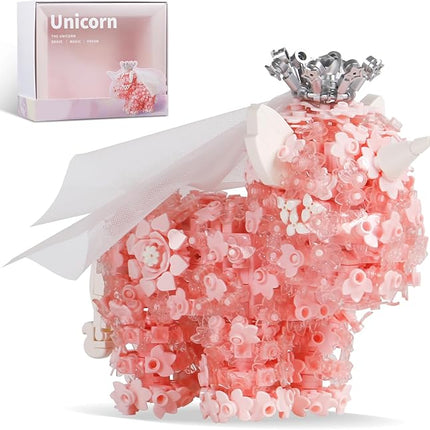 1363PCS Ideas Flowers Unicorn Building Blocks,Creative Animal Building Set Box for 14+ Girls Boys Or Adults