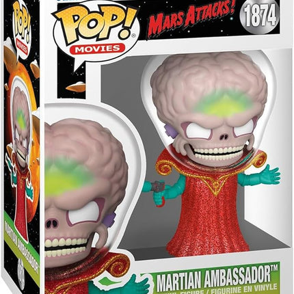 Funko Pop Movies: Mars Attacks - Alien Leader - Martian Ambassador - Mars Attacks Film - Collectable Vinyl Figure - Gift Idea - Official Merchandise - Toys for Kids & Adults - Sci-Fi Fans