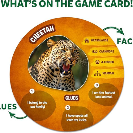 Skillmatics Guess in 10 Animal Picture Clues, Perfect for Boys, Girls, Kids, and Families Who Love, Card Games, Educational Games, Board Games, Gifts for Ages 6, 7, 8, 9 and Up