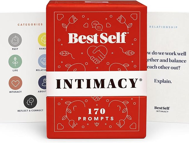 BestSelf Intimacy Deck – 170 Conversation Cards for Couples, Fun and Romantic Card Game for Deeper Connection and Pillow Talk