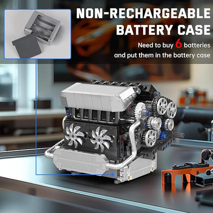 Mould King 10213 Car Engine Building Sets, Intelligent Chip Drive Engine Model Kit That Runs, Build Your Own STEM V8 Engine Model Toys for Age 14+/Adults Collections Home or Office Décor (744+ PCS)