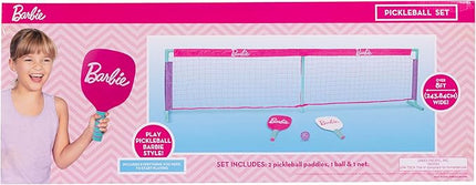 Barbie Kids Pickleball Set – Includes 2 Paddles, 1 Ball & Net – Portable Outdoor/Indoor Pickleball Game for Girls – Backyard, Driveway, Beach, Park, or Home Play