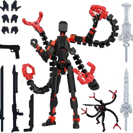 (Assembly Completed) T13 Action Figure Set, 7.2 Inch Dummy 13 3d Printed ActionFigure Toy Gifts for Kids, Robot 13 Action Figure Full Body Mechanical Doll Christmas Birthday Gift for Boys Girls